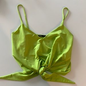 Zara Neon Green Tie Tank